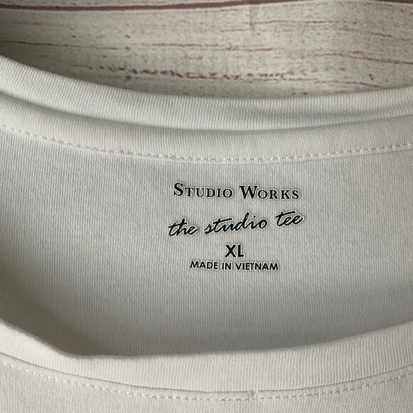 Studio Works The Studio Tee White American Flag T-Shirt Handkerchief Jewels XL - Picture 6 of 15